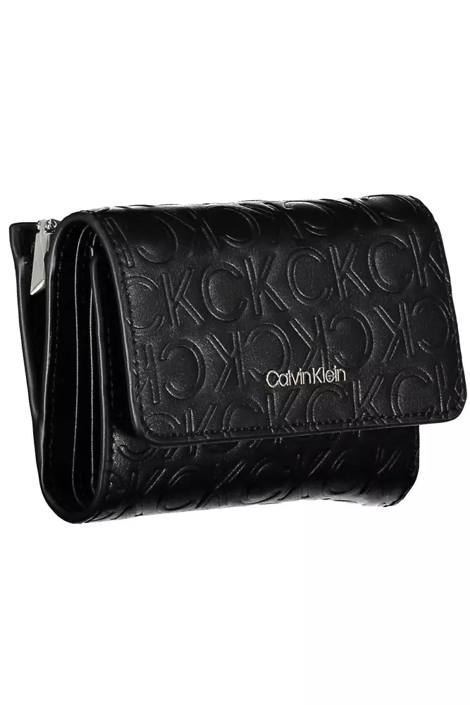 Black Polyethylene Women Wallet - GLAMHUB BOUTIQUE 