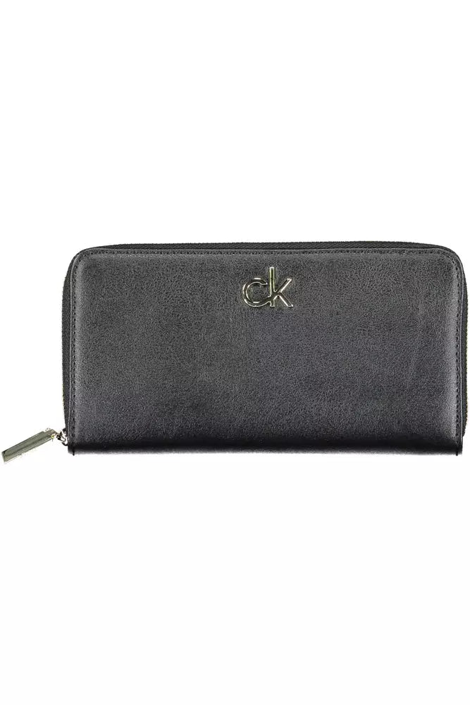 Black Polyvinylchloride Women Wallet - GLAMHUB BOUTIQUE 