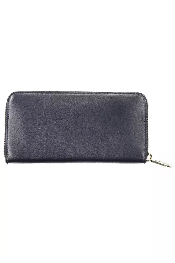 Blue Leather Women Wallet - GLAMHUB BOUTIQUE 