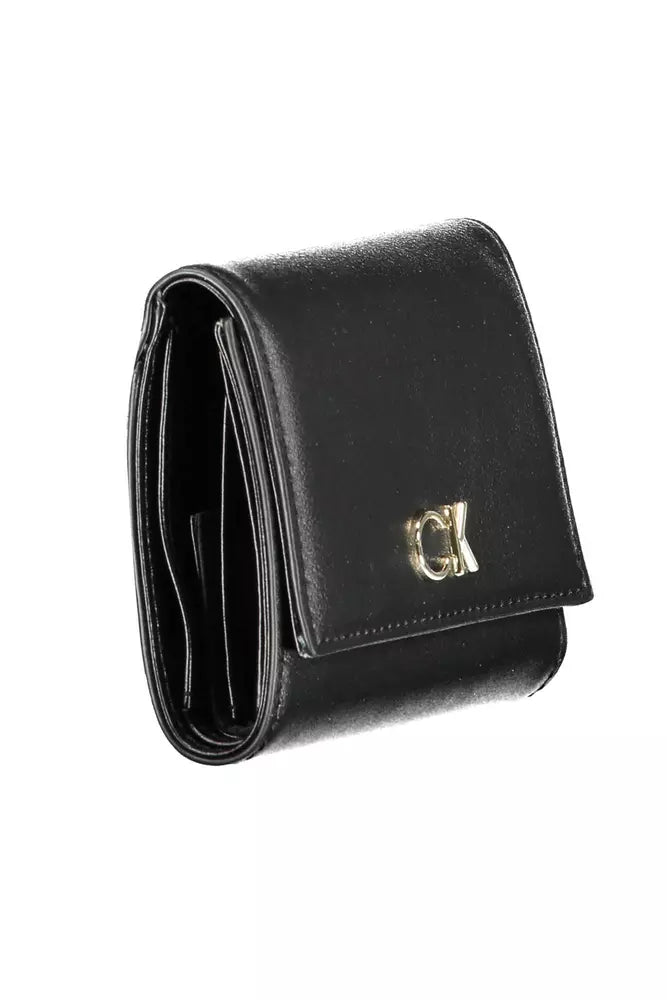 Black Polyethylene Women Wallet - GLAMHUB BOUTIQUE 