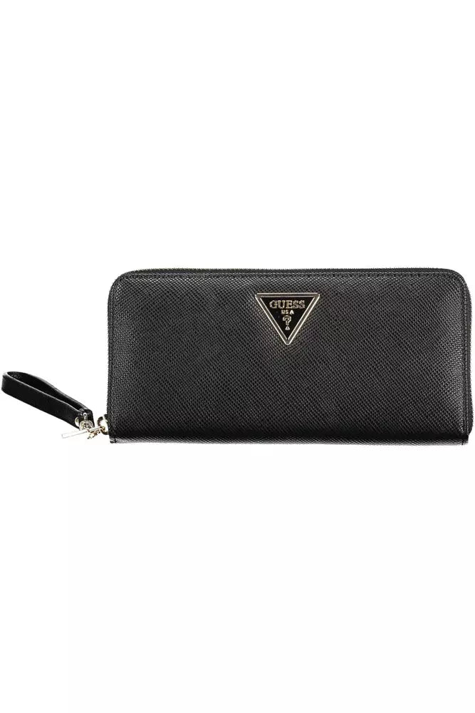 Black Polyethylene Women Wallet - GLAMHUB BOUTIQUE 