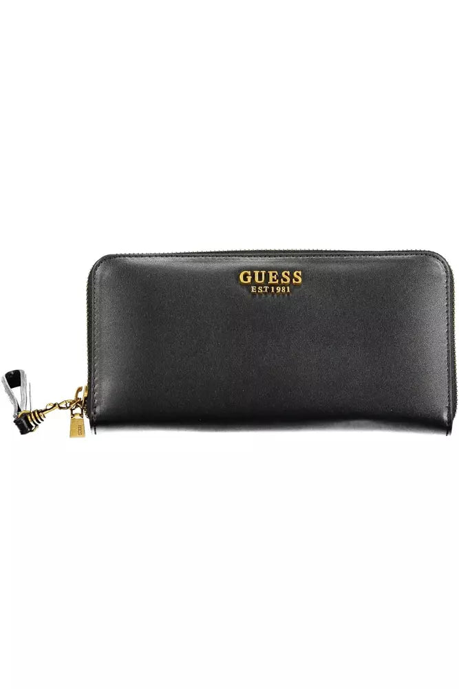 Black Polyethylene Women Wallet - GLAMHUB BOUTIQUE 