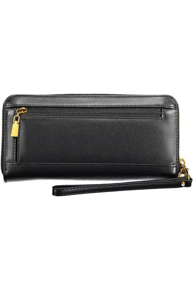 Black Polyethylene Women Wallet - GLAMHUB BOUTIQUE 