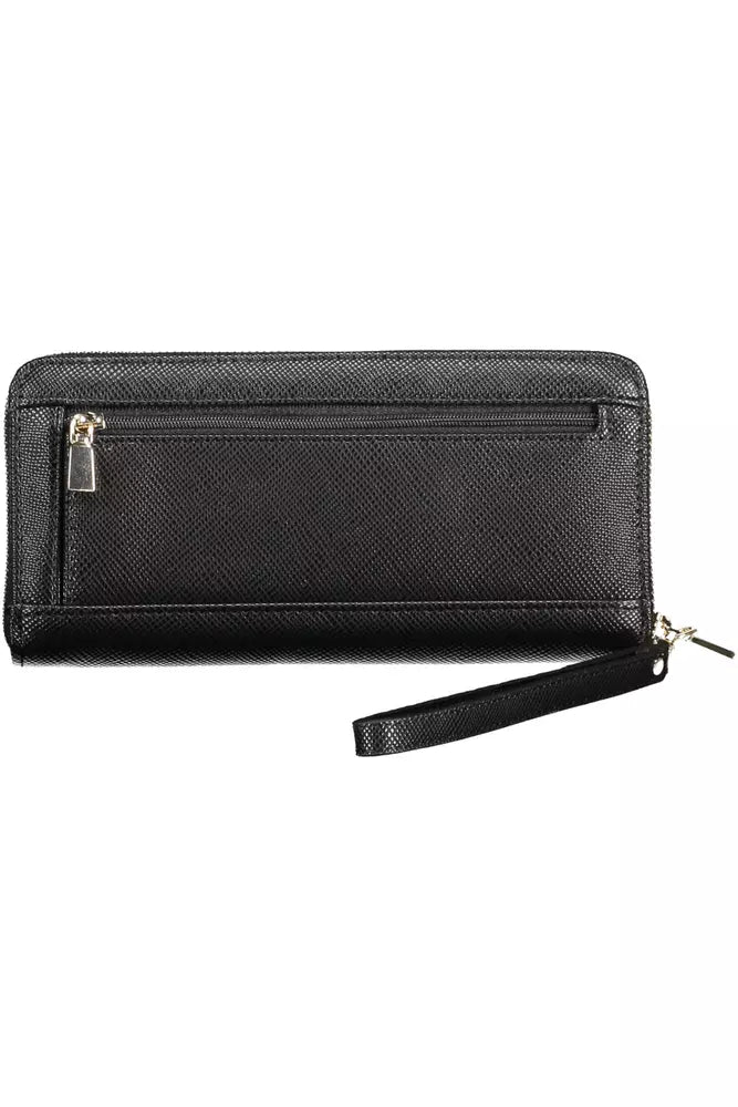 Black Polyethylene Women Wallet - GLAMHUB BOUTIQUE 