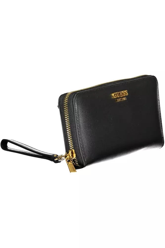 Black Polyethylene Women Wallet - GLAMHUB BOUTIQUE 