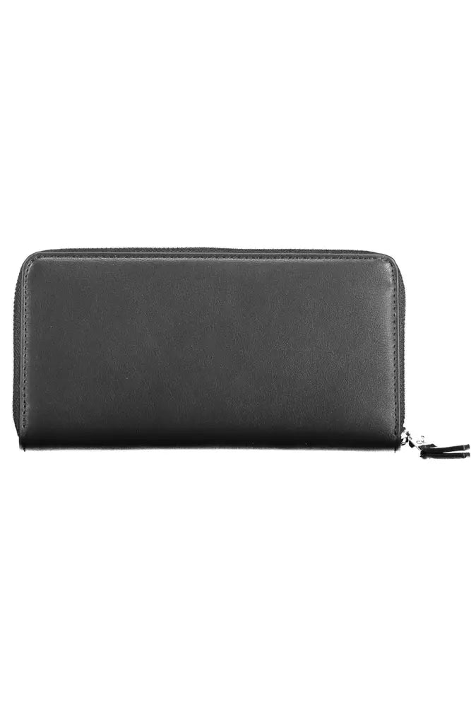 Black Polyethylene Women Wallet - GLAMHUB BOUTIQUE 