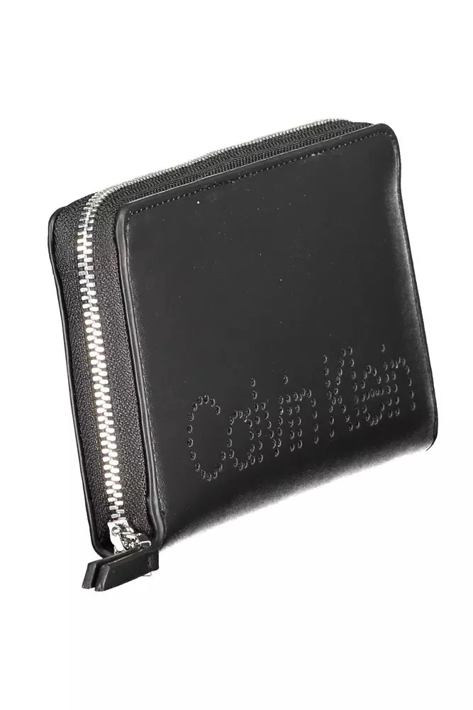 Black Polyethylene Women Wallet - GLAMHUB BOUTIQUE 