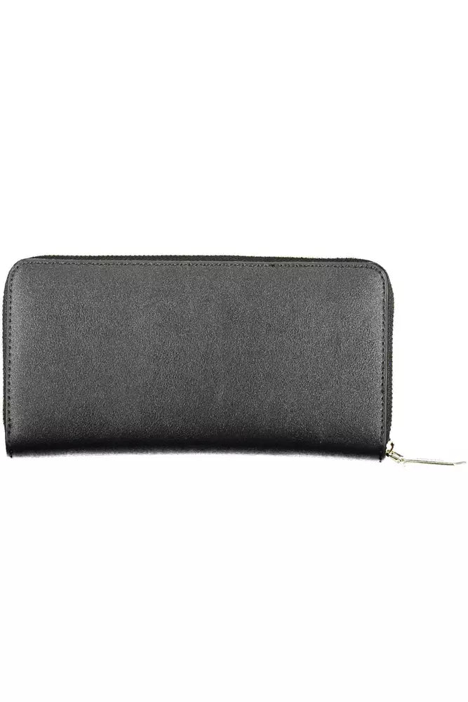 Black Polyethylene Women Wallet - GLAMHUB BOUTIQUE 