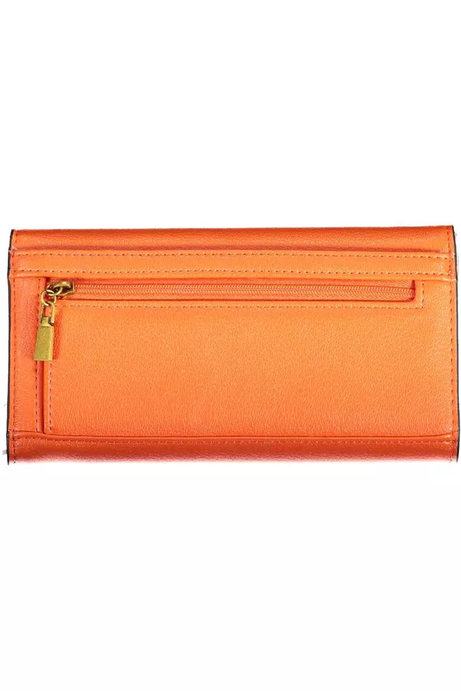 Orange Polyethylene Women Wallet - GLAMHUB BOUTIQUE 