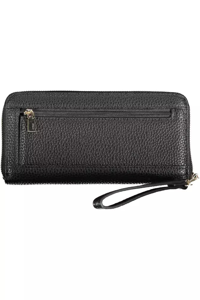 Black Polyethylene Women Wallet - GLAMHUB BOUTIQUE 