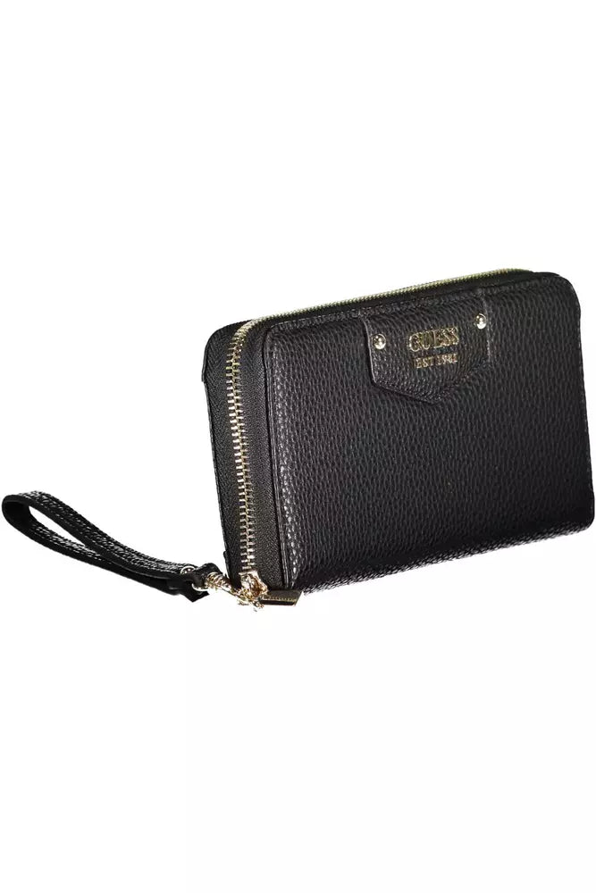 Black Polyethylene Women Wallet - GLAMHUB BOUTIQUE 