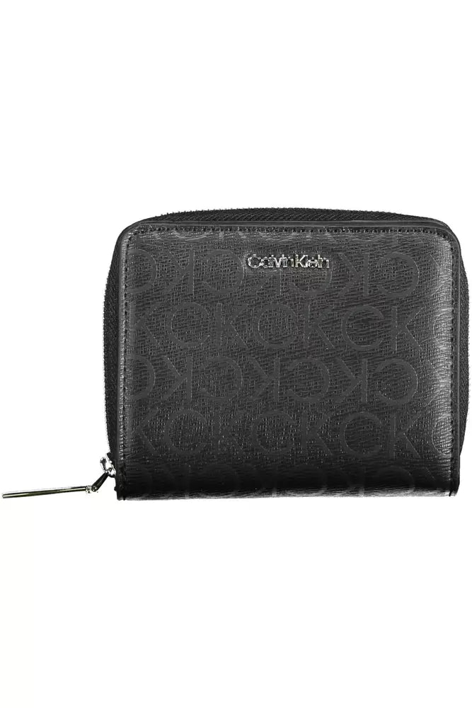 Black Polyester Women Wallet - GLAMHUB BOUTIQUE 