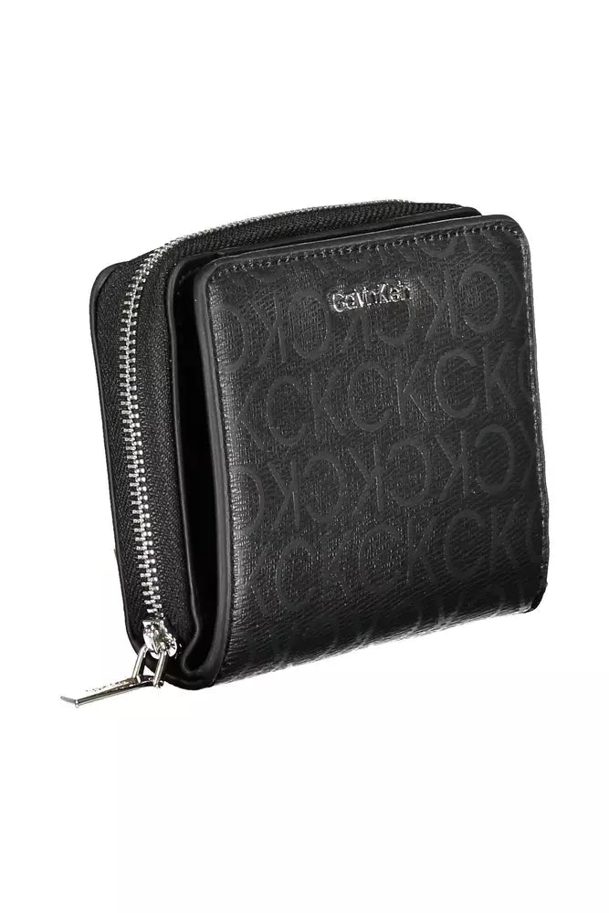 Black Polyester Women Wallet - GLAMHUB BOUTIQUE 