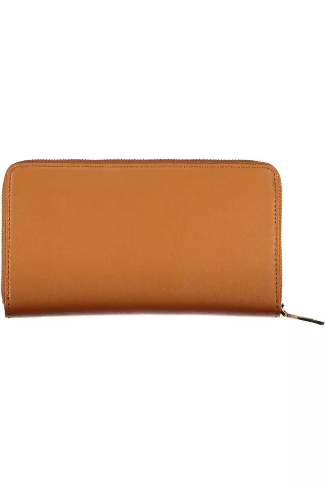 Brown Polyethylene Women Wallet - GLAMHUB BOUTIQUE 