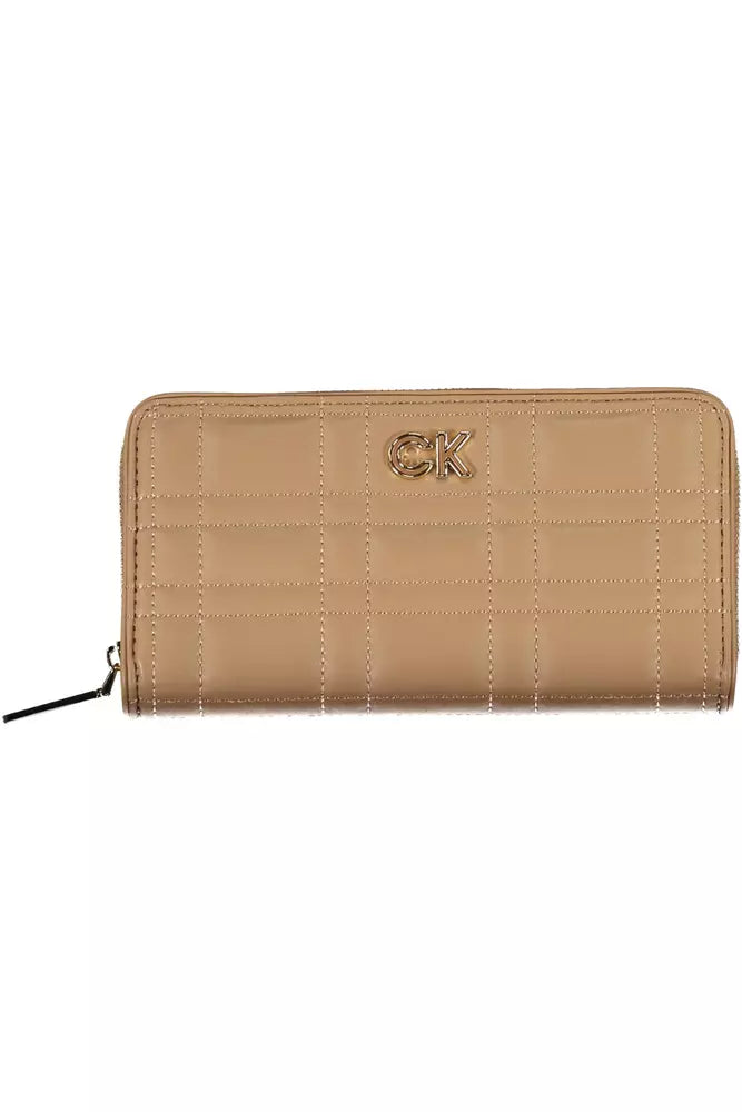 Beige Polyester Women Wallet - GLAMHUB BOUTIQUE 