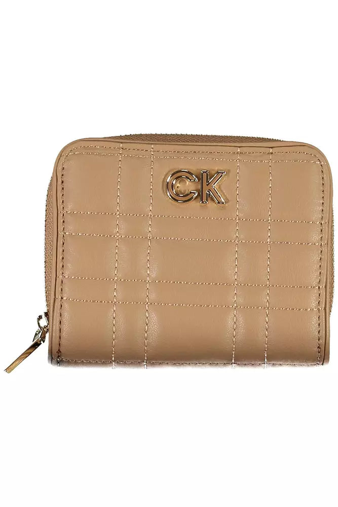 Beige Polyester Women Wallet - GLAMHUB BOUTIQUE 