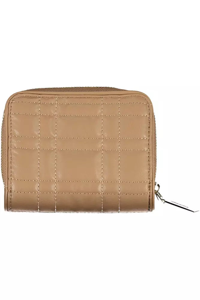 Beige Polyester Women Wallet - GLAMHUB BOUTIQUE 