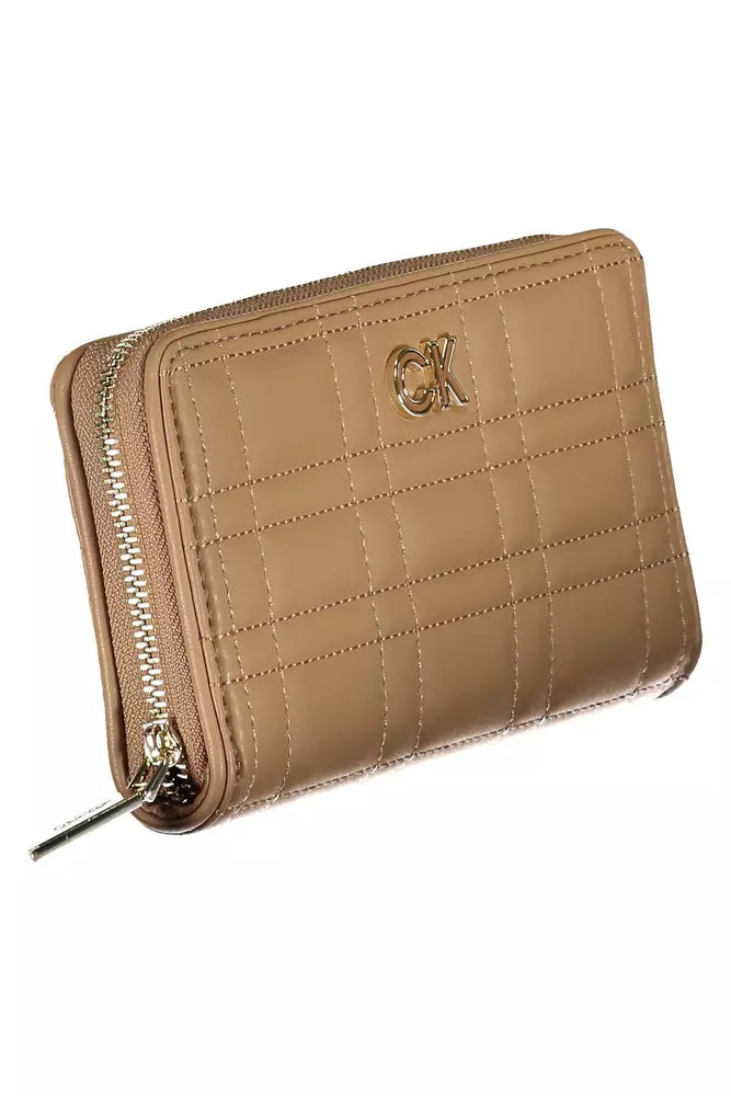 Beige Polyester Women Wallet - GLAMHUB BOUTIQUE 