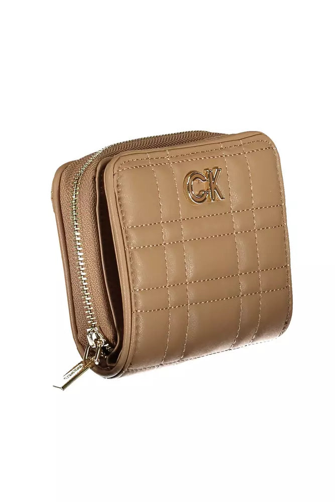 Beige Polyester Women Wallet - GLAMHUB BOUTIQUE 