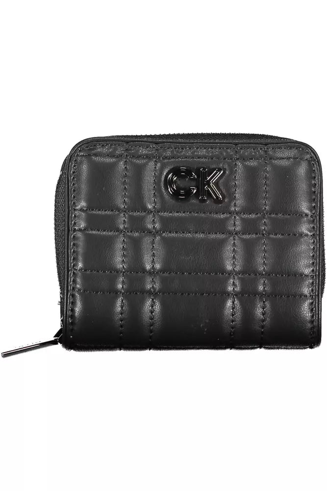 Black Polyester Women Wallet - GLAMHUB BOUTIQUE 