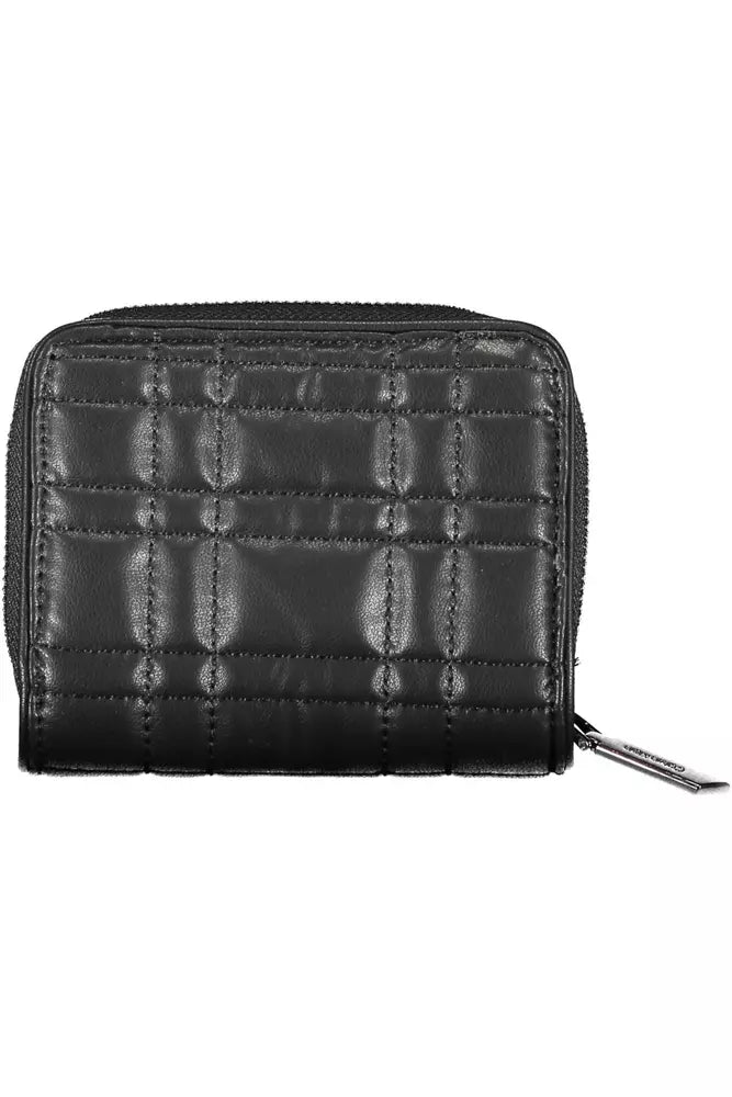 Black Polyester Women Wallet - GLAMHUB BOUTIQUE 