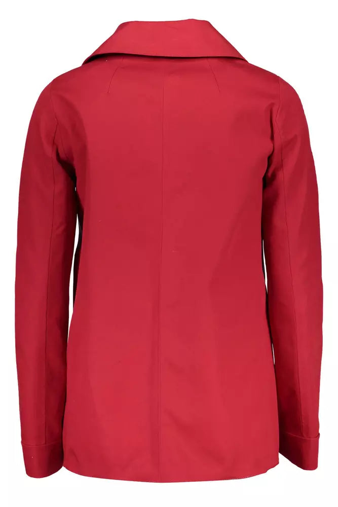 Red Cotton Women Jacket - GlamHub Luxury and Icon Brand Clothing