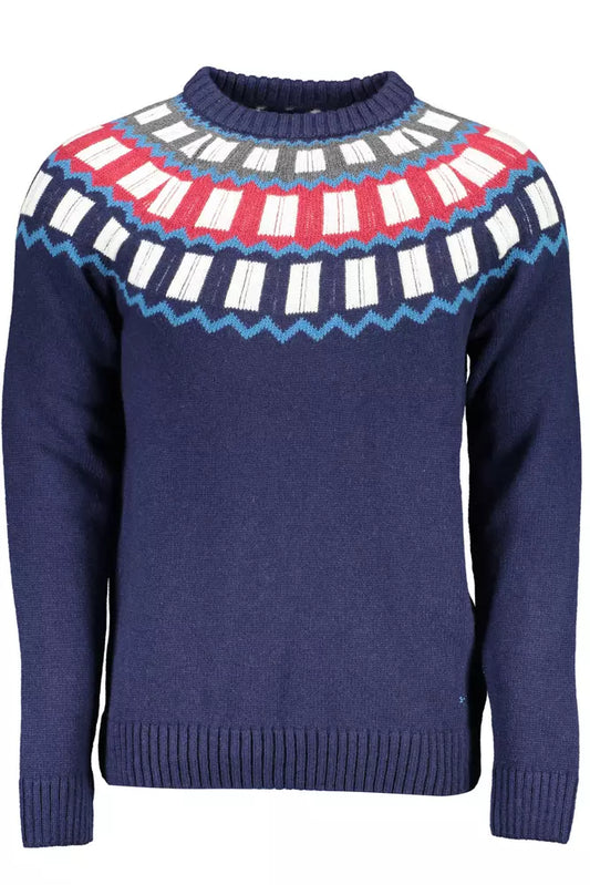 Blue Wool Men Sweater - GlamHub Luxury and Icon Brand Clothing