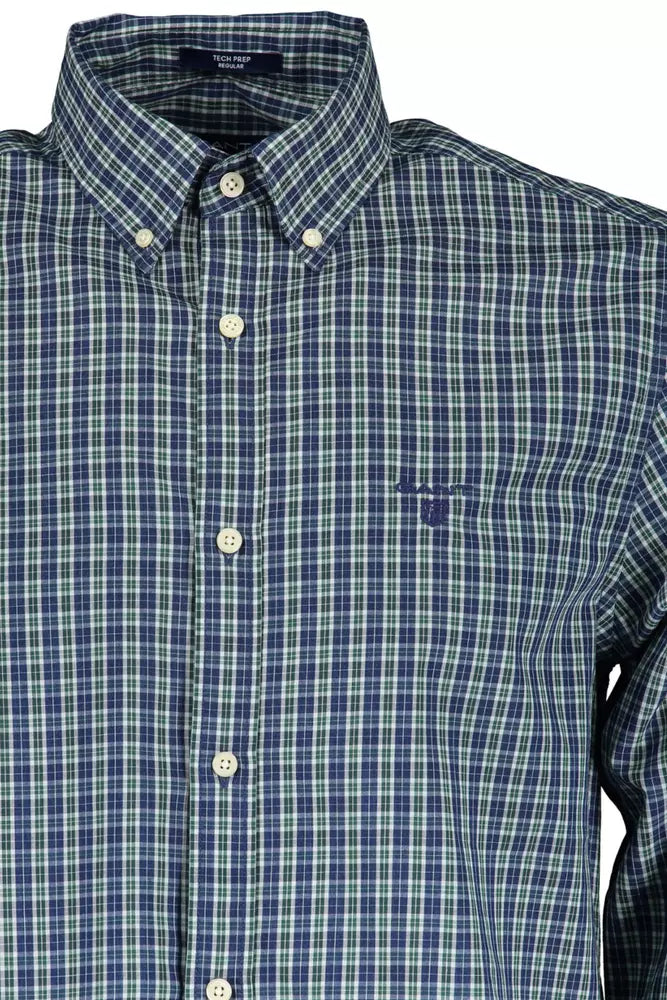 Green Cotton Men Shirt - GlamHub Luxury and Icon Brand Clothing