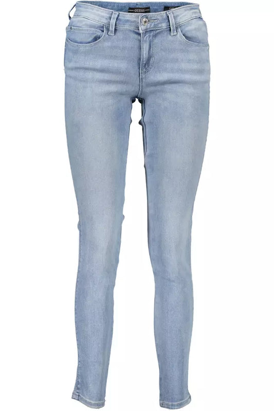 Light Blue Cotton Women Jeans - GLAMHUB BOUTIQUE 