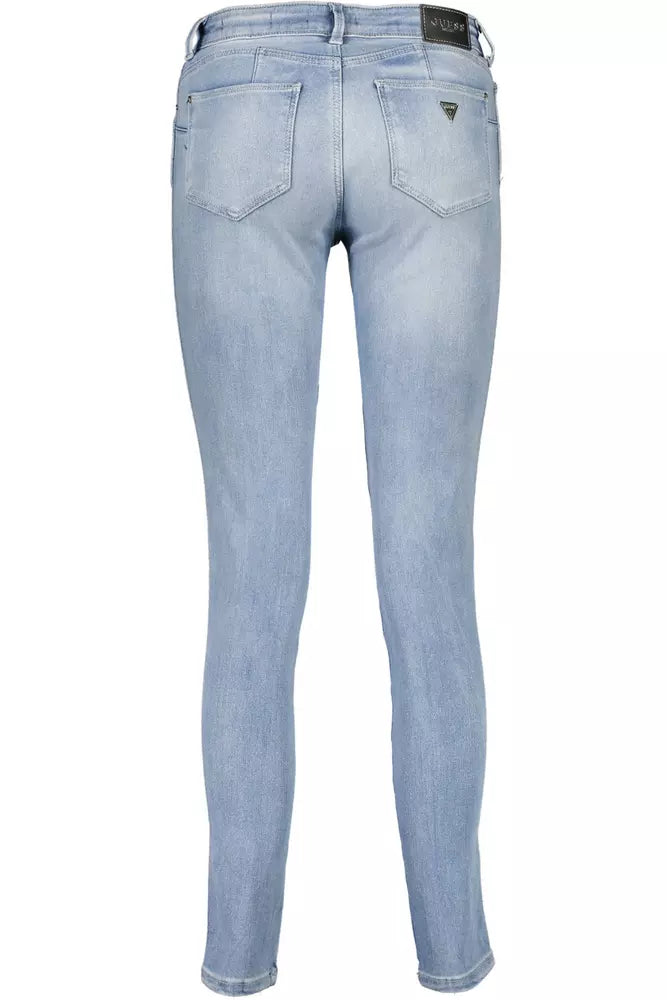 Light Blue Cotton Women Jeans - GLAMHUB BOUTIQUE 