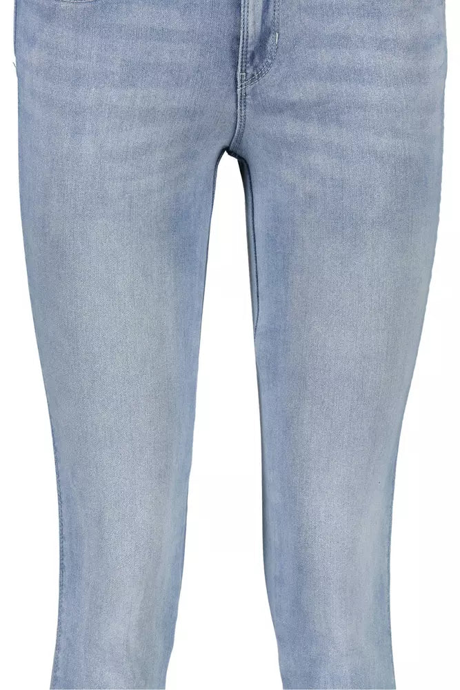 Light Blue Cotton Women Jeans - GLAMHUB BOUTIQUE 