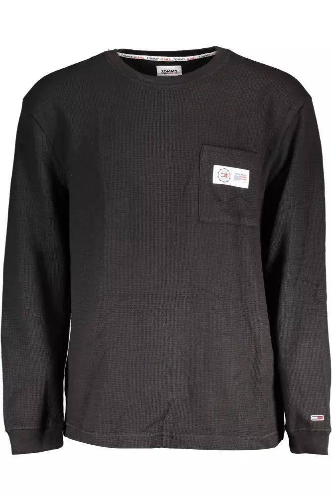 Black Cotton Men Sweater - GLAMHUB BOUTIQUE 