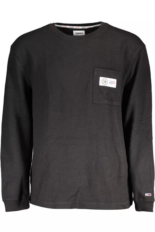 Black Cotton Men Sweater - GLAMHUB BOUTIQUE 