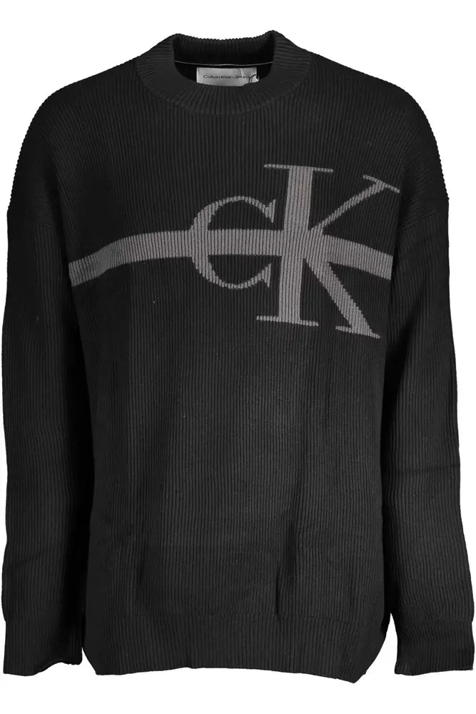 Black Cotton Men Sweater - GLAMHUB BOUTIQUE 