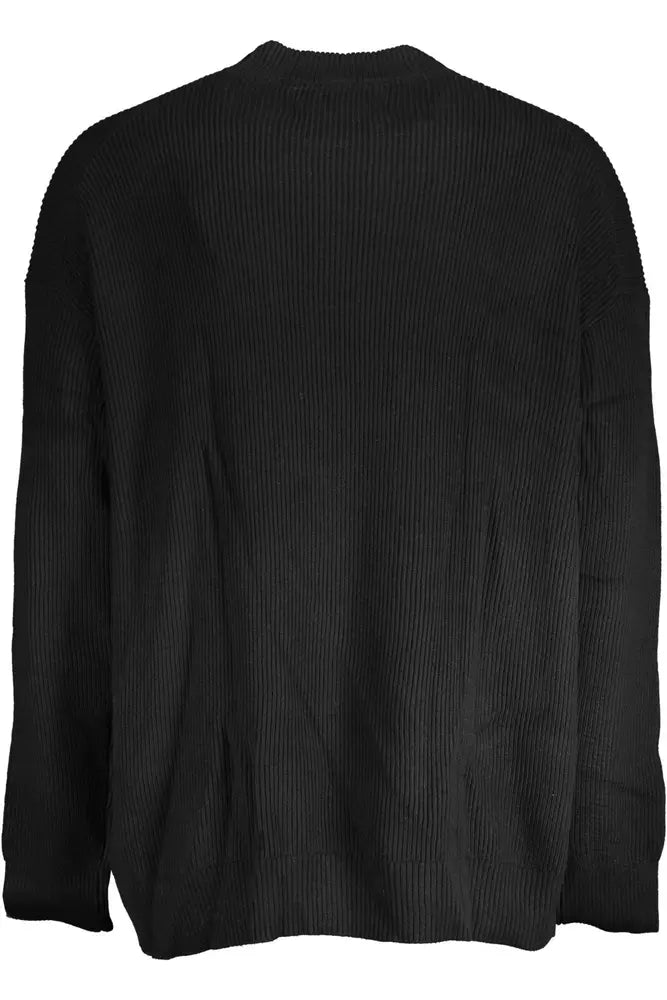 Black Cotton Men Sweater - GLAMHUB BOUTIQUE 