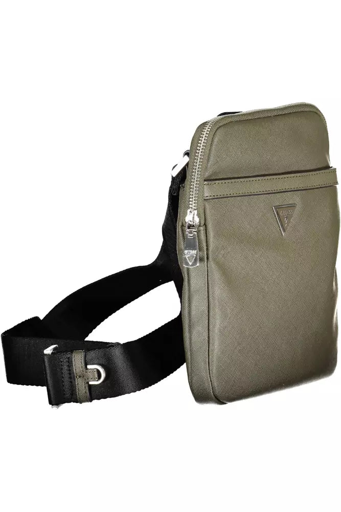 Green Polyamide Men Shoulder Bag - GLAMHUB BOUTIQUE 