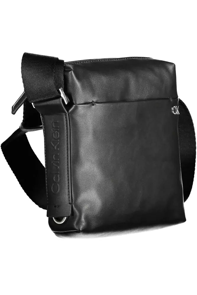 Black Polyester Men Shoulder Bag - GLAMHUB BOUTIQUE 