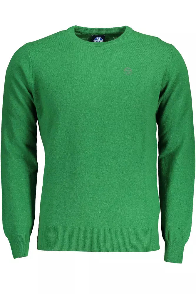 Green Wool Men Sweater