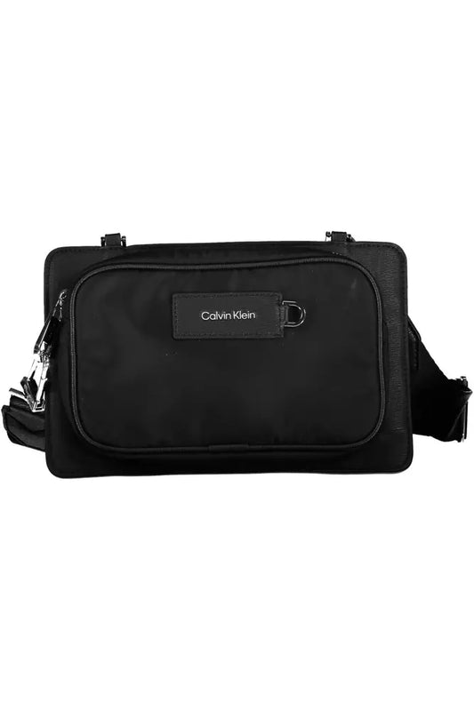 Black Polyester Men Shoulder Bag - GLAMHUB BOUTIQUE 