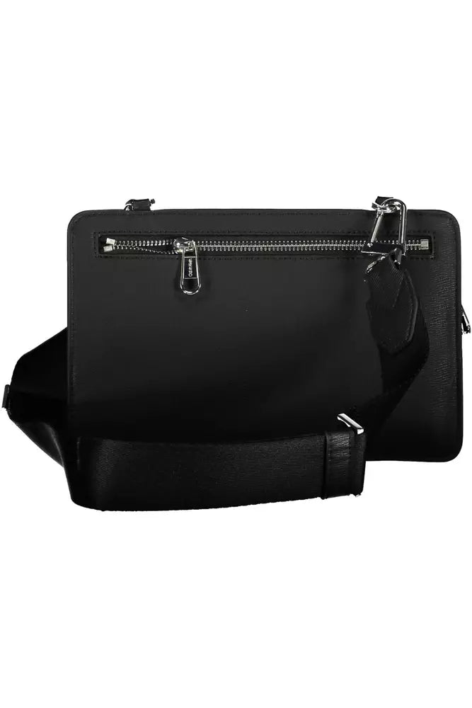 Black Polyester Men Shoulder Bag - GLAMHUB BOUTIQUE 