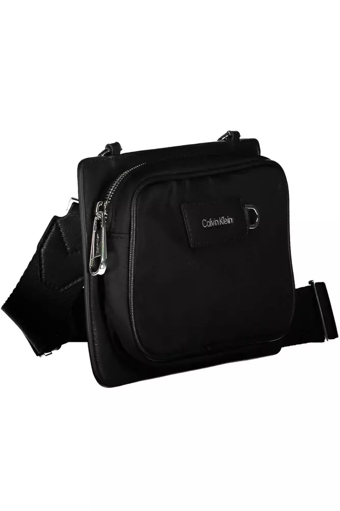 Black Polyester Men Shoulder Bag - GLAMHUB BOUTIQUE 