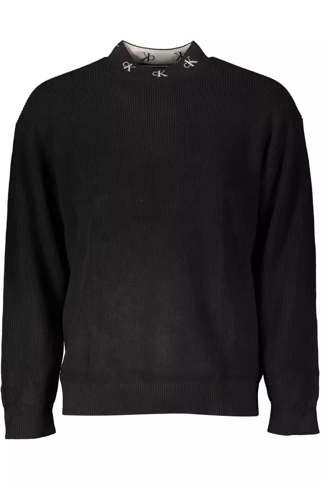 Black Cotton Men Sweater - GLAMHUB BOUTIQUE 