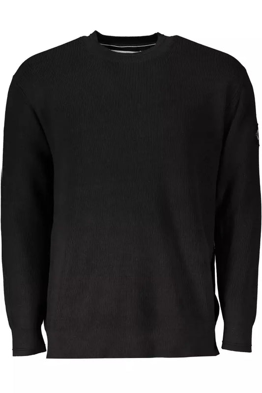 Black Cotton Men Sweater - GLAMHUB BOUTIQUE 