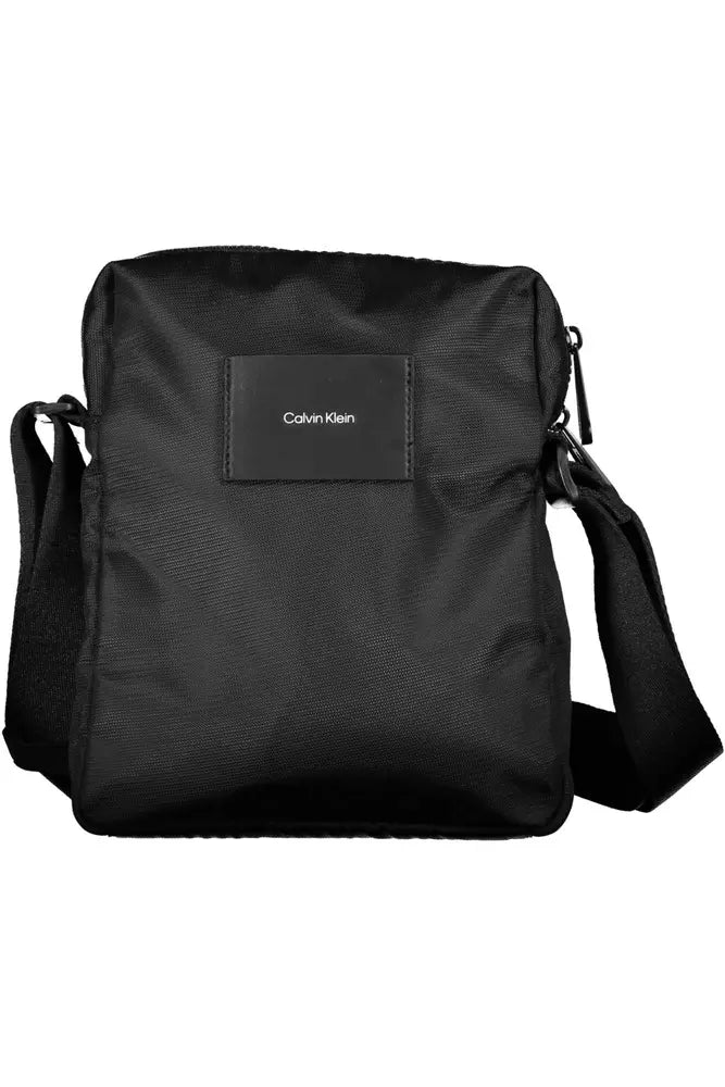 Black Polyester Men Shoulder Bag - GLAMHUB BOUTIQUE 