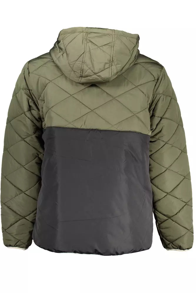 Green Polyester Men Jacket - GlamHub Luxury and Icon Brand Clothing