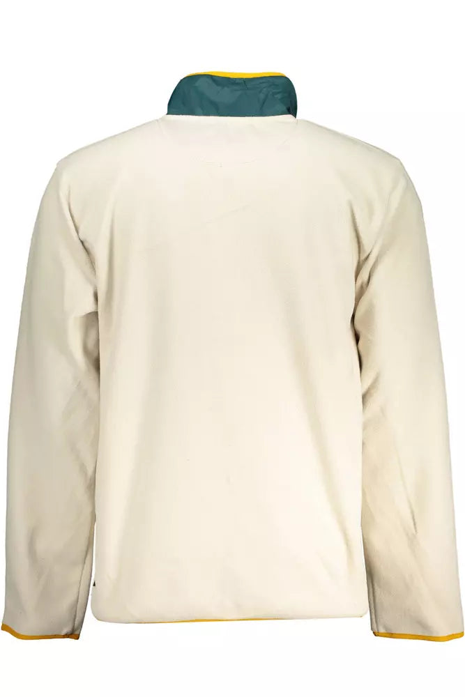 Beige Polyester Men Sweater - GlamHub Luxury and Icon Brand Clothing