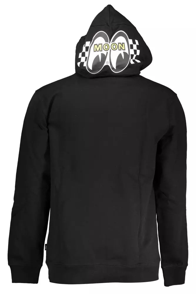 Black Cotton Men Sweater - GlamHub Luxury and Icon Brand Clothing