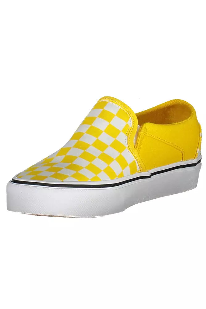 Yellow Polyester Women Sneaker - GlamHub Luxury and Icon Brand Clothing