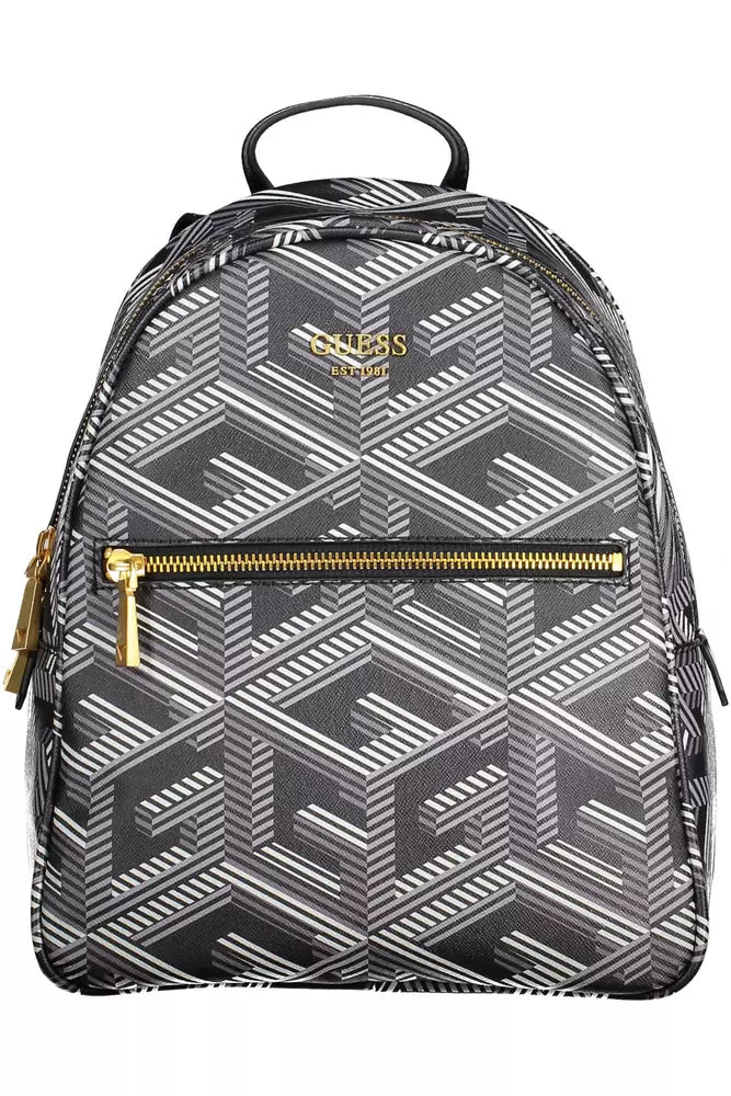 Black Polyethylene Women Backpack - GLAMHUB BOUTIQUE 