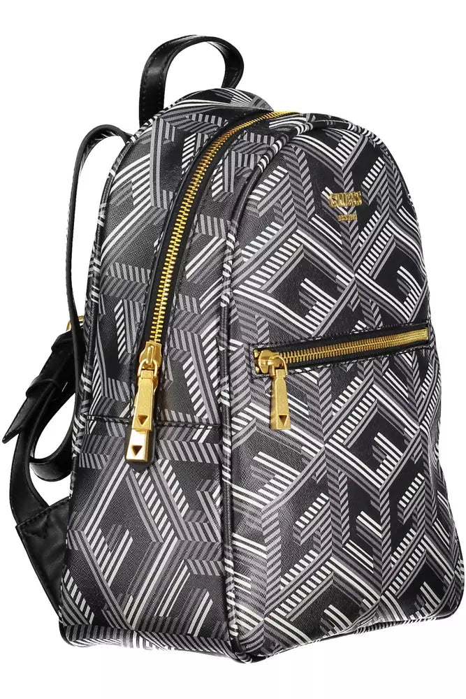 Black Polyethylene Women Backpack - GLAMHUB BOUTIQUE 